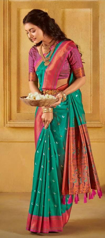 MURTI NX CHANDRAKORE PAITHANI-A TO F WEAVING SILK SAREE WHOLESALER IN SURAT